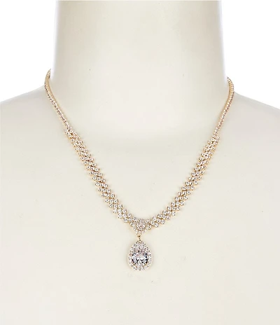 Cezanne C by Cezanne CZ Pear Drop Short Pendant Necklace