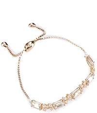 Cezanne Champagne Stone CZ Flower Chain Adjustable Bracelet