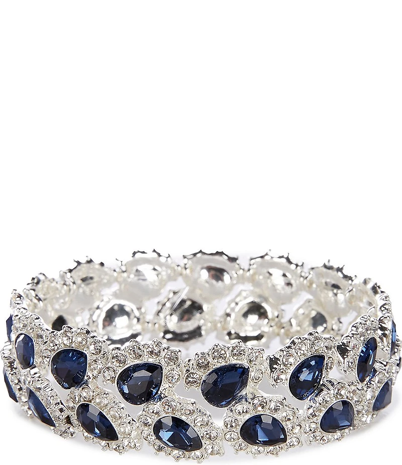 Cezanne Cluster Navette Stone Crystal Strech Bracelet