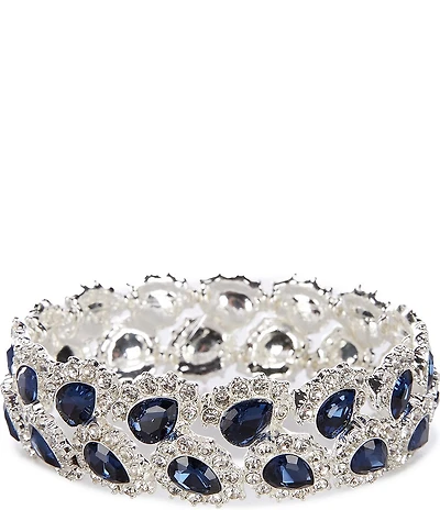 Cezanne Cluster Navette Stone Crystal Strech Bracelet