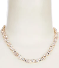 Cezanne Crystal CZ Multi Shape Stone Frontal Collar Necklace
