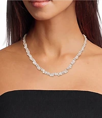 Cezanne Crystal CZ Multi Shape Stone Frontal Collar Necklace