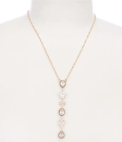 Cezanne Crystal CZ Multi Stone Linear Strand Y-Necklace