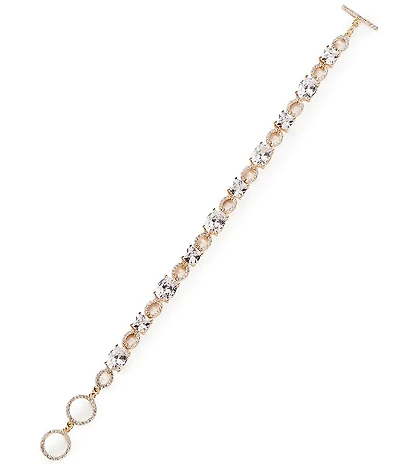 Cezanne Crystal CZ Oval & Cushion Square Stone Line Bracelet