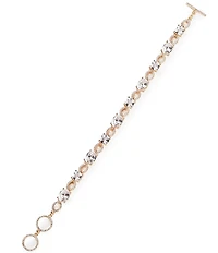Cezanne Crystal CZ Oval & Cushion Square Stone Line Bracelet