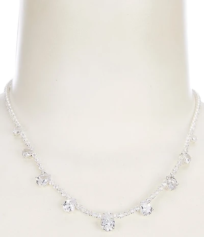 Cezanne Crystal CZ Rhinestone Teardrop Stone Collar Necklace
