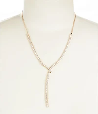 Cezanne Crystal CZ Round Stone Y Short Chain Collar Necklace