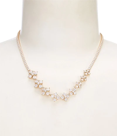 Cezanne Crystal Stone Cluster Graduating Frontal Collar Necklace