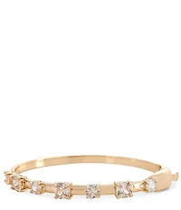 Cezanne Crystal CZ Stone Polished Metal Bangle Bracelet