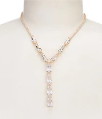 Cezanne Crystal CZ Teardrop Stone Rhinestone Y Necklace