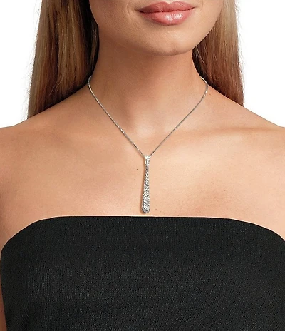 Cezanne Crystal Pave Domed Stick Short Pendant Necklace