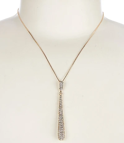 Cezanne Crystal Pave Domed Stick Short Pendant Necklace