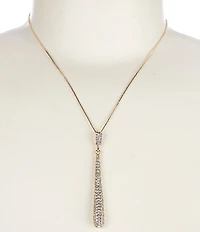 Cezanne Crystal Pave Domed Stick Short Pendant Necklace