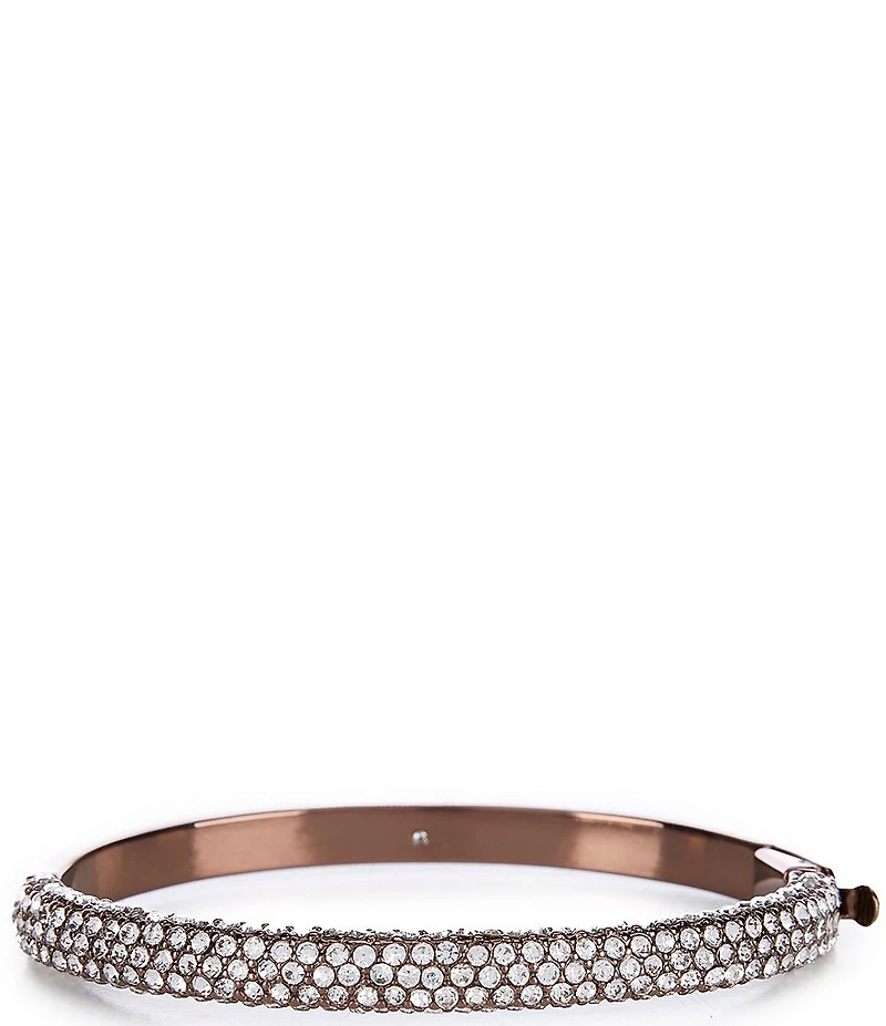 Cezanne Crystal Pave Stone Bar Hinge Bangle Bracelet