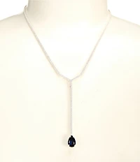 Cezanne CZ Rhinestone Chain Montana Teardrop Stone Y Necklace