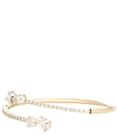 Cezanne CZ Round & Teardrop Stone Bypass Hinge Bracelet