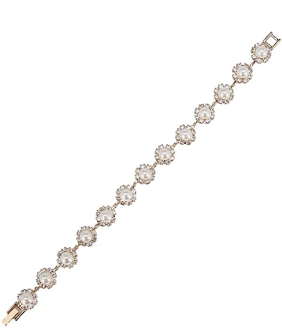 Cezanne Daisy Pearl Links Line Bracelet