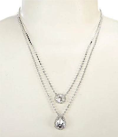 Cezanne Duo Pendant Short Multi Strand Necklace
