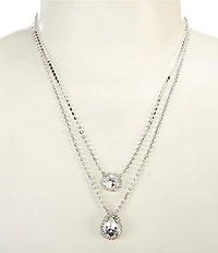 Cezanne Duo Pendant Short Multi Strand Necklace