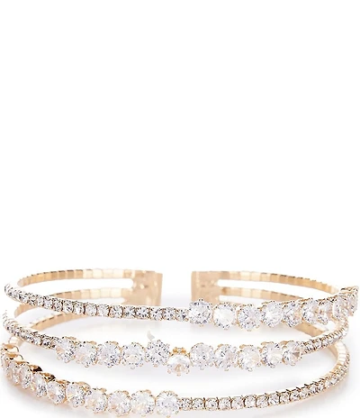 Cezanne Floating Rows Crystal Cuff Bracelet