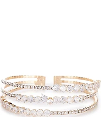Cezanne Floating Rows Crystal Cuff Bracelet