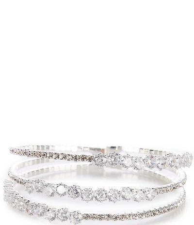 Cezanne Floating Rows Crystal Cuff Bracelet