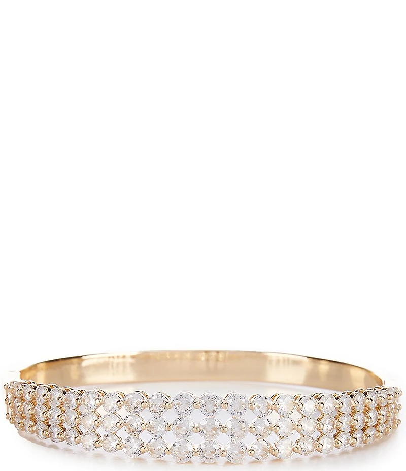 Cezanne Graduating Round Crystal CZ Stone Multi Row Hinge Bracelet