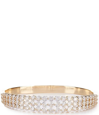 Cezanne Graduating Round Crystal CZ Stone Multi Row Hinge Bracelet