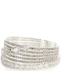 Cezanne Illusion Rows Rhinestone Cuff Bracelet