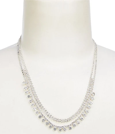 Cezanne Layered Duo Rhinestone Rows Statement Necklace