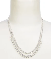 Cezanne Layered Duo Rhinestone Rows Statement Necklace
