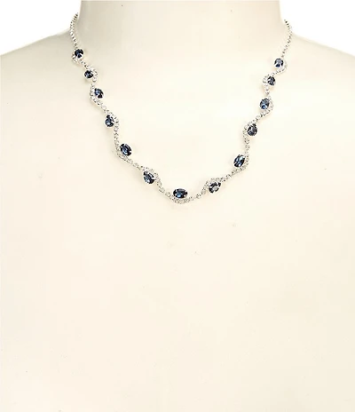 Cezanne Lucia Blue Trim Statement Necklace