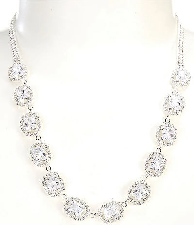 Cezanne Mix Stone Halo Collar Necklace