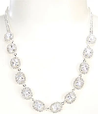 Cezanne Mix Stone Halo Collar Necklace