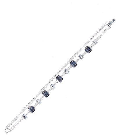 Cezanne Montana Octagon Crystal CZ Rhinestone Line Bracelet