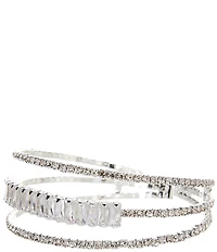 Cezanne Multi Row Baguette Center Bangle Bracelet