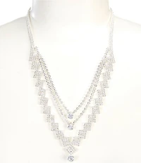 Cezanne Multi Row Mix Crystal Short Multi Strand Necklace