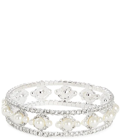 Cezanne Pearl Halos Stretch Bracelet