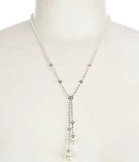 Cezanne Rhineston Cubic Zirconia Pearl Y Necklace