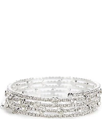 Cezanne Rhinestone Rows Coil Bracelet