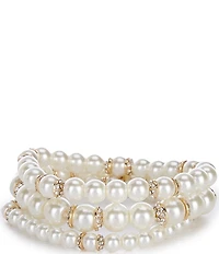Cezanne Ribbon Tied Pearl Stretch Bracelet