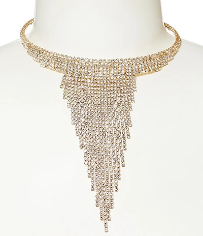 Cezanne Stacked Coil Fringe Statement Necklace