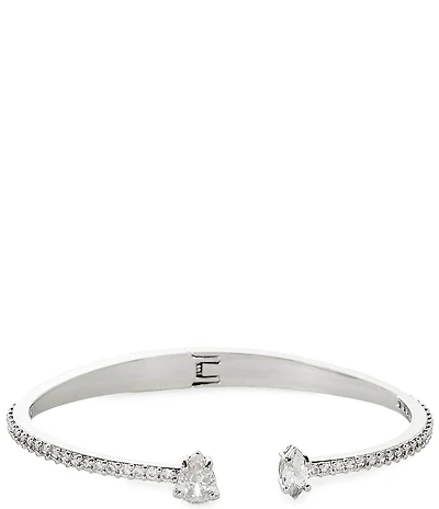 Cezanne Teardrop & Navette Stone Delicate Pave Hinge Bracelet