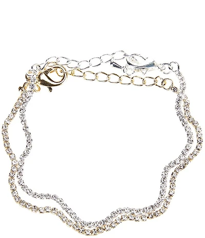 Cezanne Wavy Rhinestone Line Bracelet Set