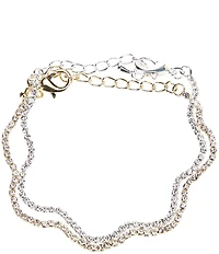 Cezanne Wavy Rhinestone Line Bracelet Set