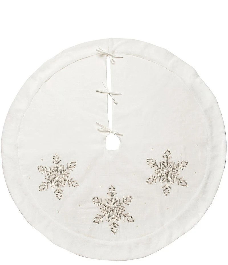 C&F Home Champagne Snowflake Tree Skirt