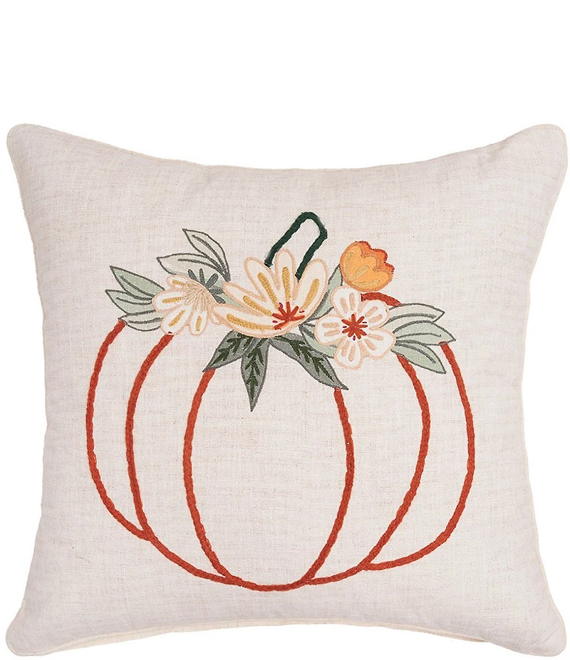 C&F Home Festive Fall Collection Autumn Botanical Pumpkin Throw Pillow