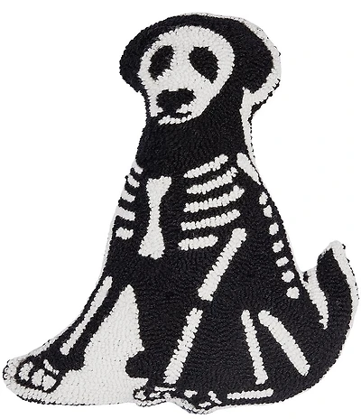 C&F Home Halloween Collection Dog Skeleton Shaped Hooked Pillow