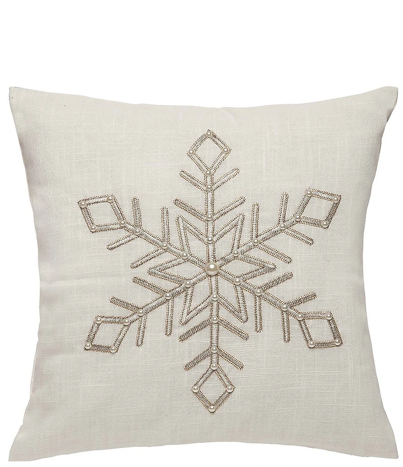 C&F Home Holiday Collection Champagne Snowflake Throw Pillow
