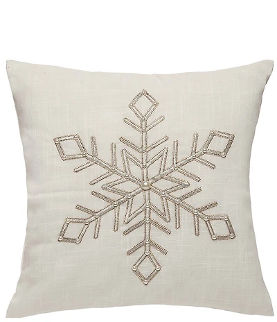 C&F Home Holiday Collection Champagne Snowflake Throw Pillow